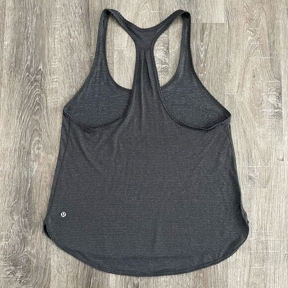 Lululemon Dark Heather Gray Stripe Racerback Tank Top - Picture 8 of 11
